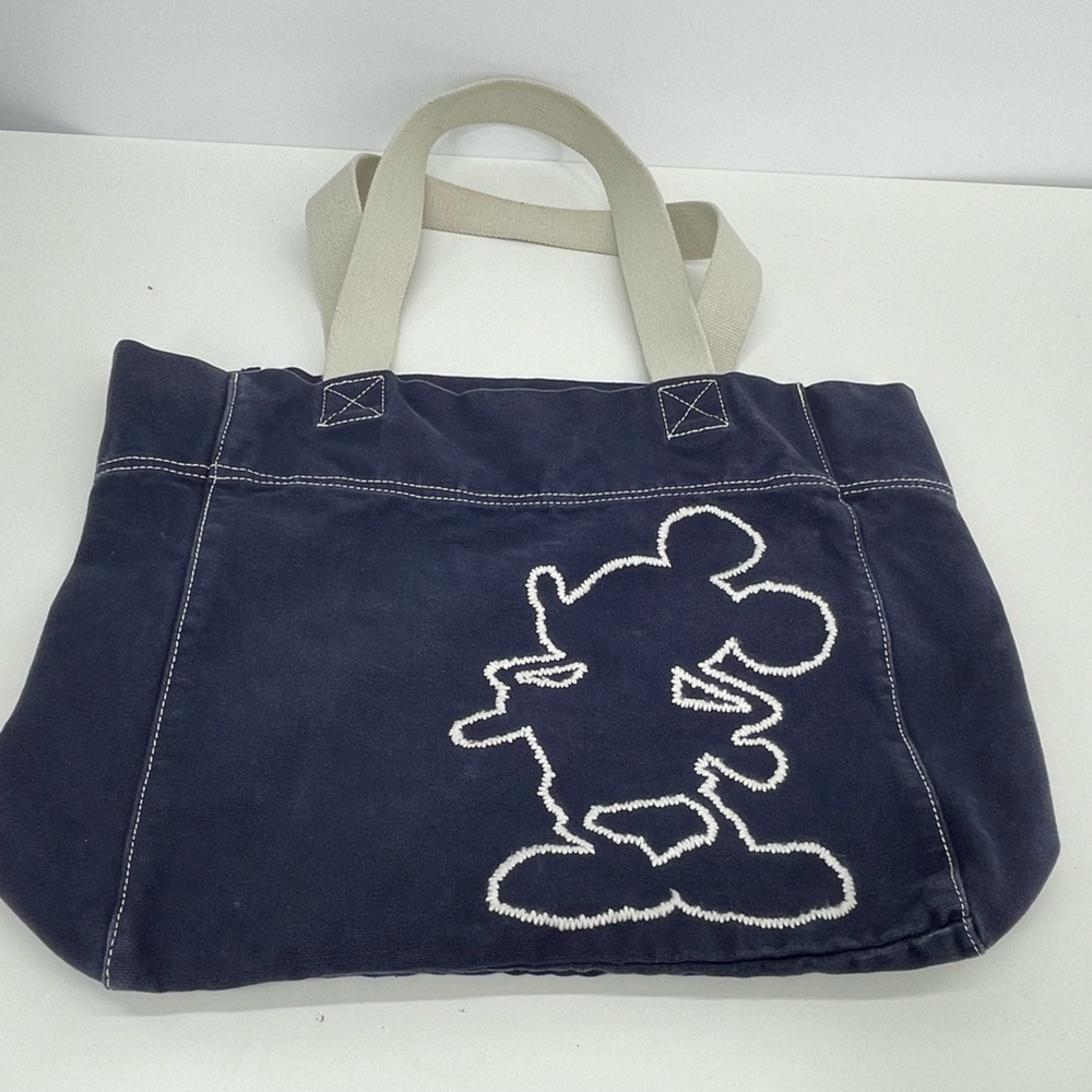 ⭐️Disneyland Resort Navy Canvas Tote with Cream Handles and White Outline Motif